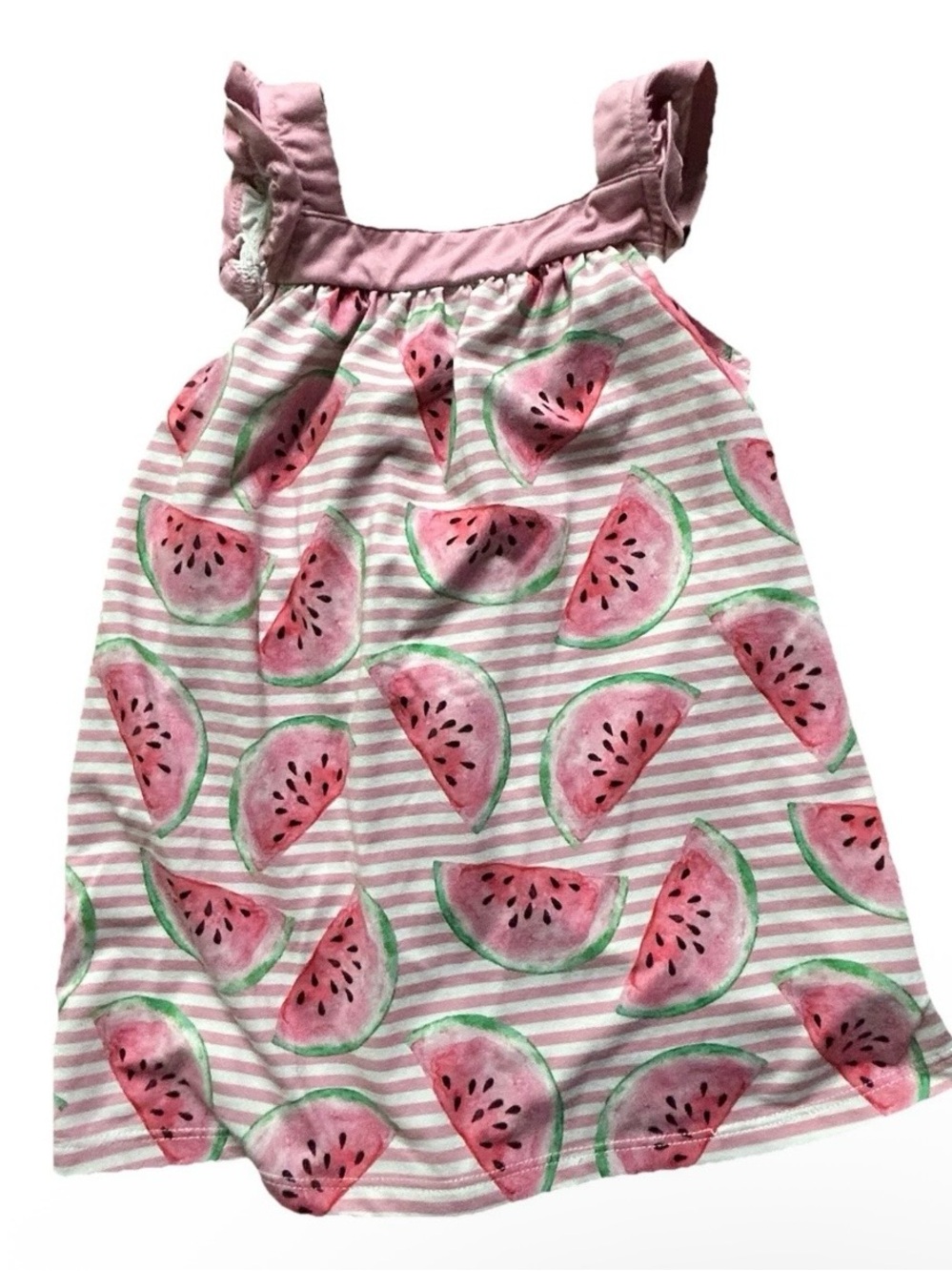 Toddler Girl Little Millie Summer Tank Top Dress White Pink Watermelon Size 3T